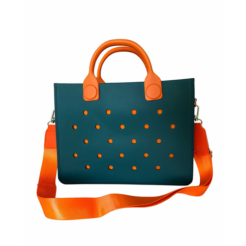 CARTERA DE PLAYA VERDE NARANJA