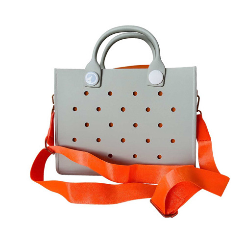 CARTERA DE PLAYA GRIS NARANJA