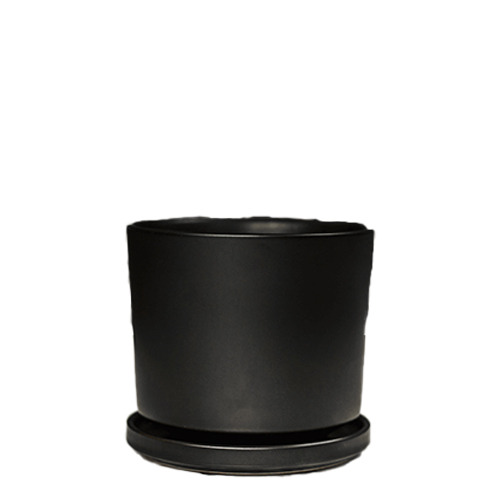 MACETERO DINAMARCA 16X14 NEGRO PORCELANA